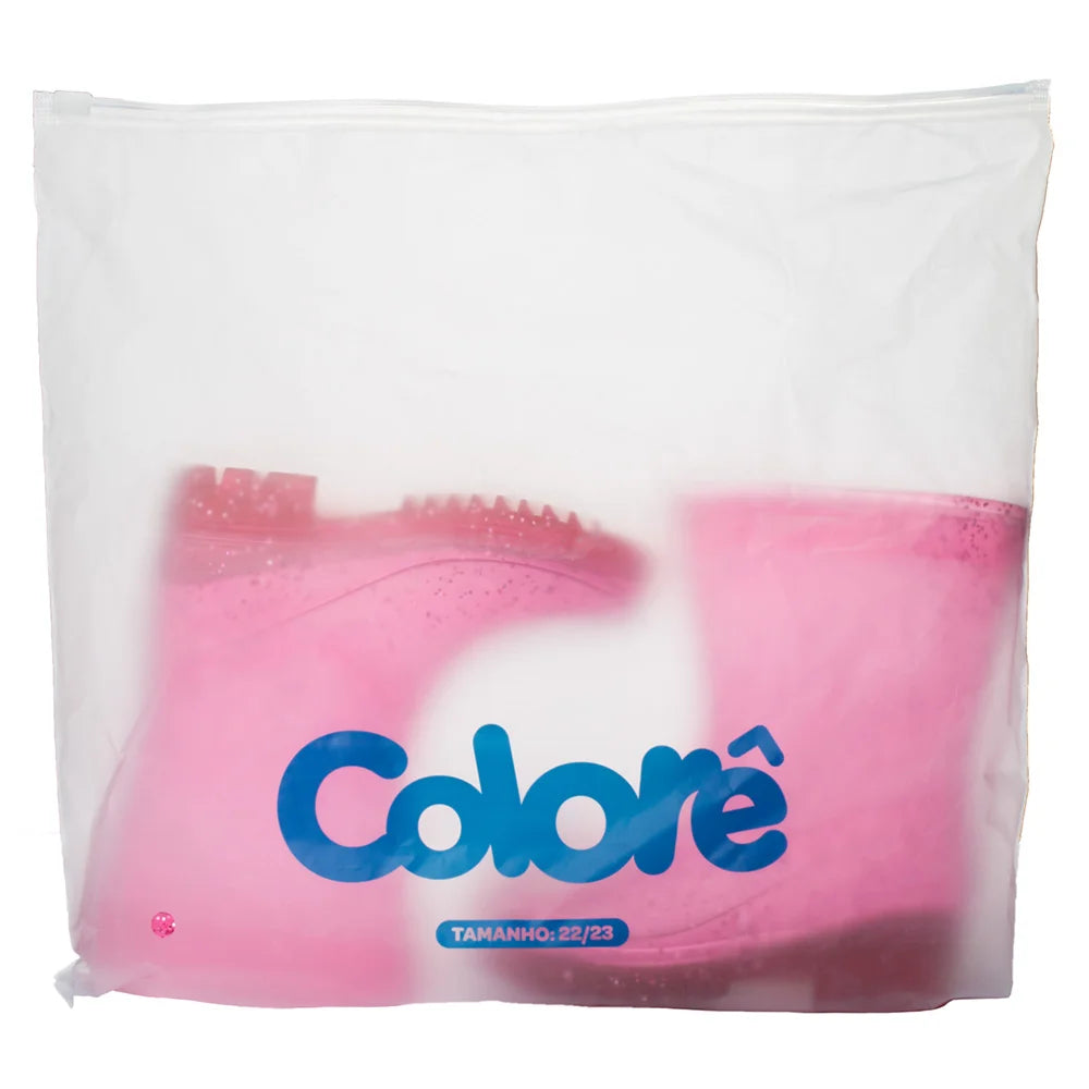 Galocha Pimpolho Colorê Gliter Rosa