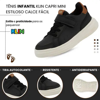 Tênis Klin Capri Mini Preto