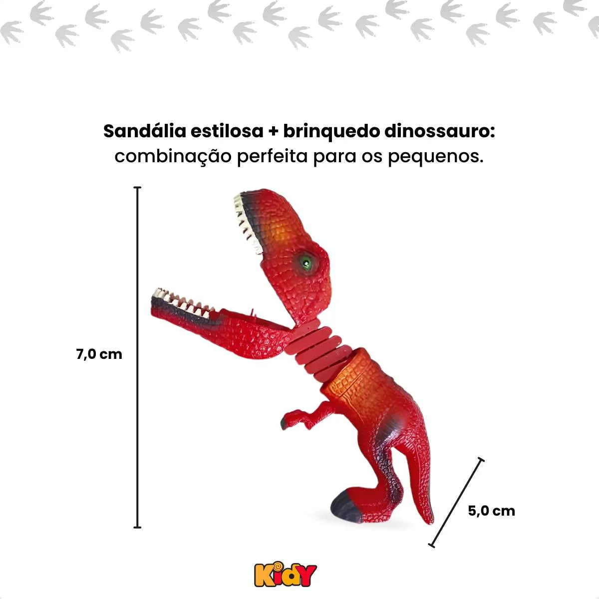Sandália Kidy Fly Baby Marrom com Dinossauro
