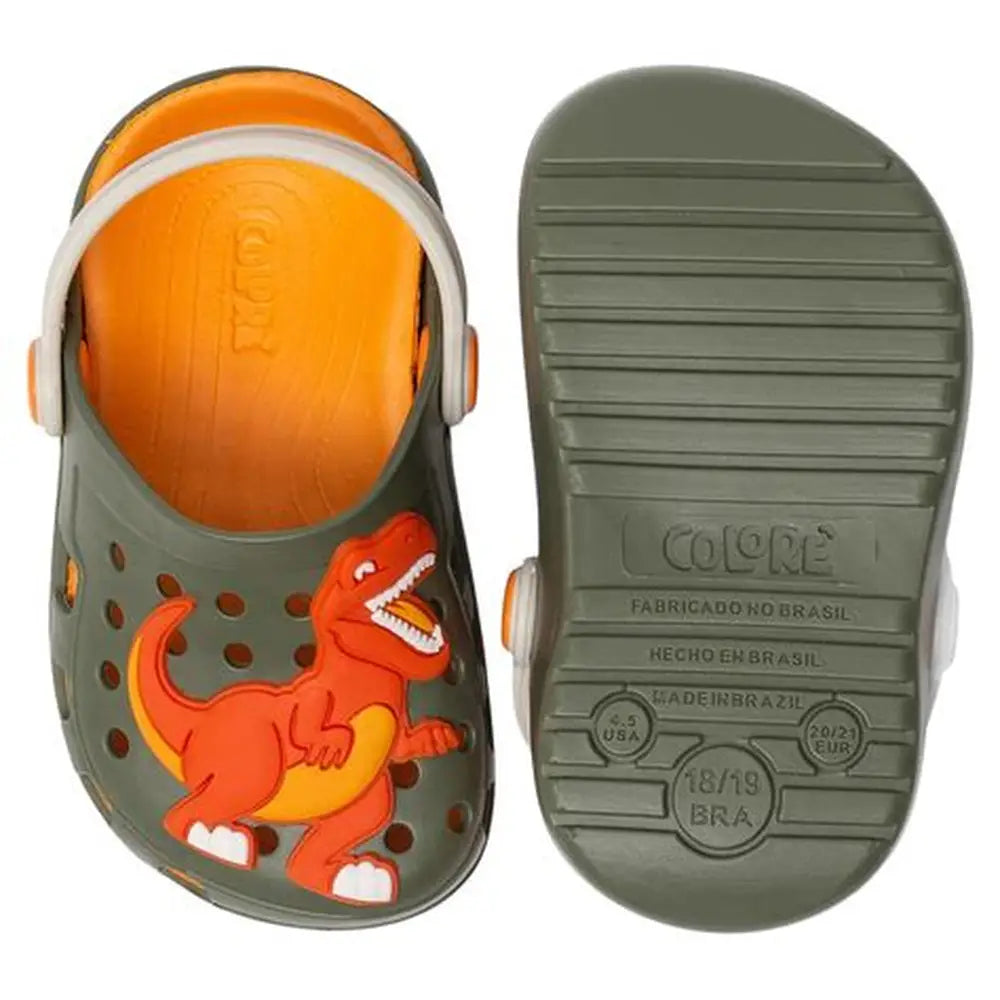 Babuche Pimpolho Colorê Dinossauro Verde
